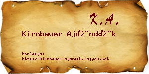 Kirnbauer Ajándék névjegykártya